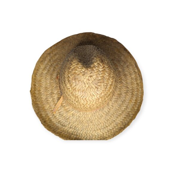 Vintage Women's Woven Straw Hat w/Tan Accent Band - Picture 8 of 14